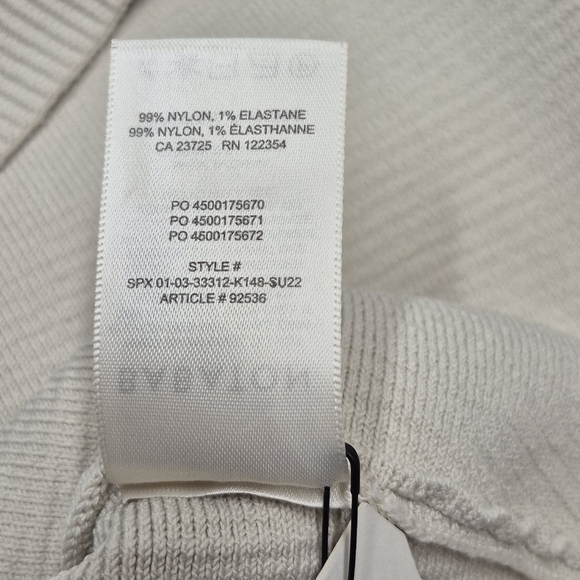 Babaton Short Sleeve  Ribbed Crop Top Women's Size Large Neutral Square Neck - Picture 9 of 13